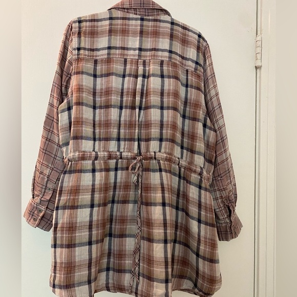 Vintage America tunic top,size 2X. Plaid &embroidery. Long sleeves. Button down. - Picture 3 of 8